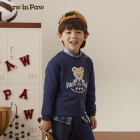 PawinPaw卡通小熊童装2024年秋冬男女宝宽松套装舒适休闲 Navy藏青色/59 90cm