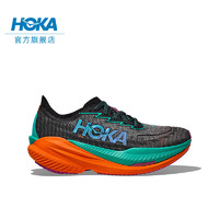 HOKA ONE ONE男女款秋季马赫 X2竞训公路跑步鞋MACH X 2缓震轻便 黑色/湖绿色-女 38