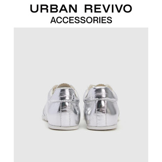 URBAN REVIVO2024秋季女士小众时髦银色德训鞋UAYS40005 银色 38