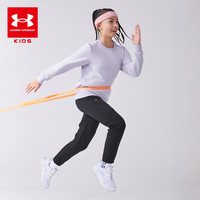 安德玛(Under Armour)童装秋冬儿童裤子男童针织休闲长裤大童加厚保暖运动裤244223182 黑色 165