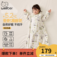 威尔贝鲁（WELLBER）婴儿宝宝一体式儿童恒温睡袋 2024秋冬 保暖防惊跳防踢被子 熊猫乐园（厚棉）10-15℃ L（80cm-90cm）