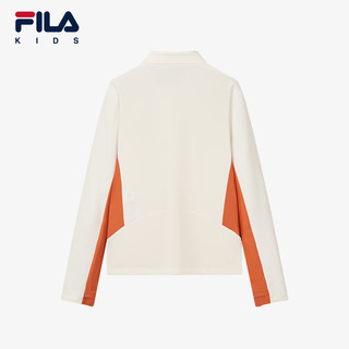 FILA【抗紫外线UPF50+】斐乐童装儿童长袖2024秋冬女大童T恤 乳酪白-IV 150cm