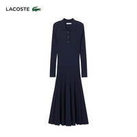 法国拉科斯特 LACOSTE女装24秋季时尚简约气质长袖polo领连衣裙|EF2612 166/藏青色 42 /175