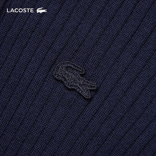 LACOSTE法国鳄鱼女装24秋季时尚简约气质长袖polo领连衣裙|EF2612 166/藏青色 34 /155