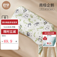 欧孕（OUYUN）儿童记忆棉枕头1-婴儿宝宝慢回弹护颈枕幼儿园枕头四季通用 熊猫乐园 【专为1-6岁儿童设计 45x25x3cm