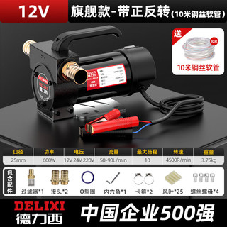 DELIXI 德力西 电动抽油泵12V24V220V通用柴油泵小型抽油机自吸泵抽油泵加油泵