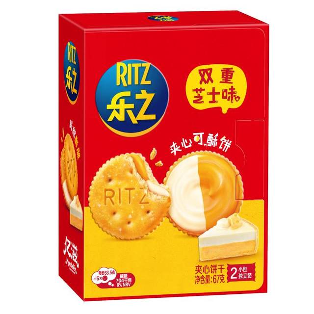 88VIP：RITZ 卡夫乐 乐之 夹心可酥饼 双重芝士味 67g*2包
