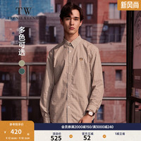 Teenie Weenie Men小熊男装休闲衬衫2024秋季长袖上衣简约外套男士 军绿色 180/XL