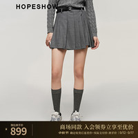 红袖学院风百褶裙秋季2024女装垂感高腰A字显瘦显高短裙 高级灰064 M