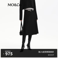 MO&Co.2024秋UPF40+防晒凉感半身裙附腰带MBD3SKTT02摩安珂 黑色 S/160
