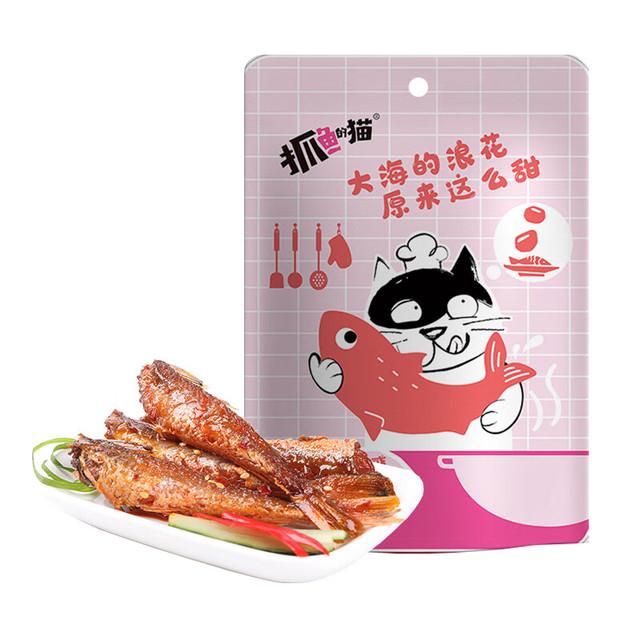 抓鱼的猫 糖醋味海花鱼休闲小吃下酒菜200g