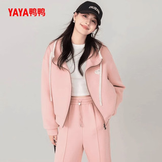 鸭鸭（YAYA）羽绒服女短款2024年冬季城市轻户外连帽两件套鹅绒保暖外套FR 米色 155/80A(S)