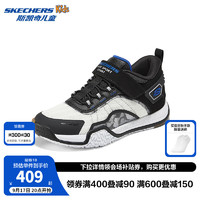 Skechers斯凯奇童鞋春秋男童校园运动鞋防滑耐磨易弯折轻便休闲鞋403968L 黑色/白色 35码