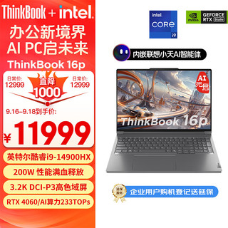 ThinkPad 思考本 ThinkBook 16p 2024款 十四代酷睿版 16英寸 轻薄本 灰色（酷睿i9-14900HX 、RTX 4060 8GB、32GB、1TB SSD、3.2K、165Hz)