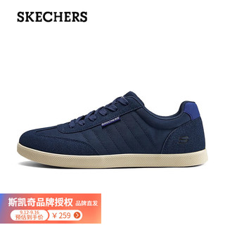 SKECHERS 斯凯奇 男鞋2024商务休闲鞋户外复古德训鞋低帮鞋板鞋 海军蓝色/NVY 42