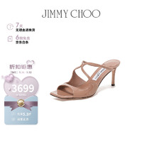 JIMMY CHOO 周仰杰 女士芭蕾粉色高跟穆勒鞋 ANISE 75 PAT 247 BALLET PINK 36