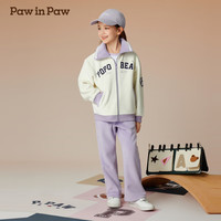 PawinPaw卡通小熊童装2024年秋冬女童宽松休闲套装舒适运动 Purple紫色/75 110cm