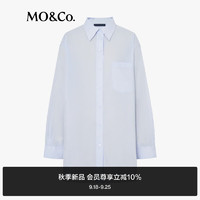 MO&Co.2024秋苎麻棉简约净色宽松中性衬衫白色蓝色MBD3SHT028 爱丽丝蓝色 S/160