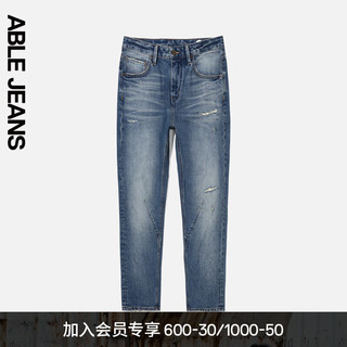 ABLE JEANS【立体锥形裤】24冬季男士复古牛仔裤801623 复古工装蓝 26/30