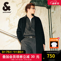 杰克·琼斯（JACK&JONES）男装衣服秋冬商务休闲中长款毛呢大衣男羊毛呢子双面羊绒外套男士 E40黑色 175/96A/M