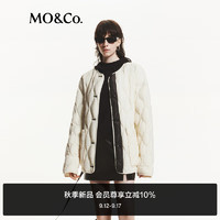 MO&Co.2024秋90%鸭绒羽绒服开叉廓形飘带肌理外套MBD3EIN003 日落白色 S/160