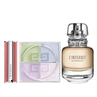 纪梵希 四宫格散粉+香水+粉丝绒口红唇膏礼盒套装化妆品 生日礼物送女生