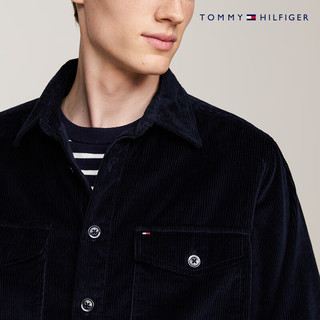 TOMMY HILFIGER24秋冬男装纯棉灯芯绒复古贴袋宽松衬衫外套MW0MW36855 藏青色DW5 XL