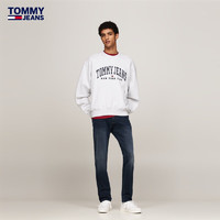 TOMMY JEANS24新款秋冬男装潮流复古猫须磨白中腰修身牛仔裤DM0DM20386