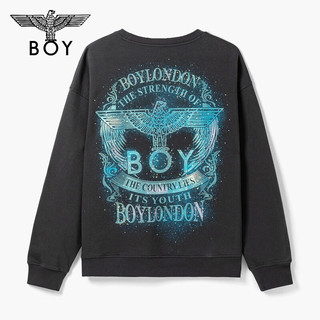 BOY LONDON【浩瀚星辰】24秋烫钻潮牌圆领套头卫衣N03063 灰色 M