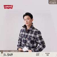 Levi's李维斯24秋季男士翻领休闲格纹衬衫001XM 黑色格纹 M