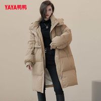 百亿补贴：YAYA 鸭鸭羽绒服 鸭鸭冬季宽松时尚保暖连帽过膝韩版长款羽绒服女YE2B618552N