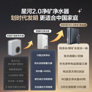 美的（Midea）直饮冷热净水器套装【星河2.0净矿净水器+管线机240D】5年RO反渗透矿物质厨下式直饮机