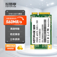 INSTORAGE 智随享 SSD固态硬盘256GB大容量 mSATA接口 精选TLC颗粒 读速550MB/S S100