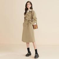 ONE-T 凡兔 心动双排扣腰带风衣中长款春韩系外套女