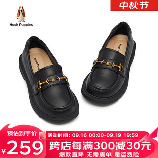 暇步士（Hush Puppies）童鞋女童皮鞋春秋儿童鞋公主鞋真皮软底单鞋黑色英伦风中大童 HP4347黑色真皮材质 32码 适合脚长20.1cm