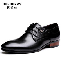 Burbupps 芭步仕 男士尖头系带商务正装皮鞋