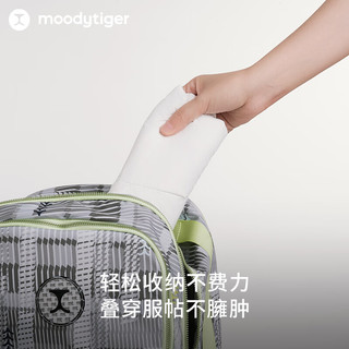 moodytiger儿童羽绒马甲保暖防水24冬季男童背心外套轻盈柔软女童运动服 炭黑色 150cm