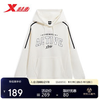 XTEP 特步 卫衣男保暖秋冬休闲圆领长袖衫876129930069 本白 XL