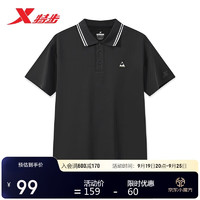 XTEP 特步 短袖POLO衫运动T恤男透气春夏876229020076 正黑色 2XL