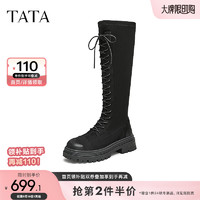 他她（TATA）2024冬时尚休闲时装长靴女7D281DG4 黑色 32