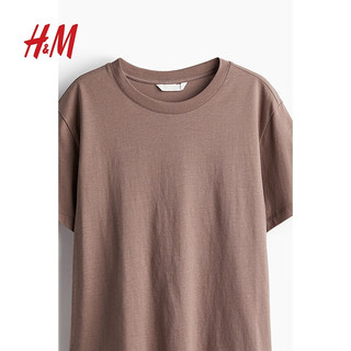 H&M 女装简约纯棉圆领短袖上衣 0963662