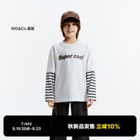 little MO&Co.little moco童装24秋装新款男童假两件条纹长袖纯棉T恤KBD3TEE014