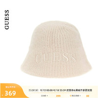 GUESS 盖尔斯 24年秋季女士时尚百搭氛围感针织渔夫帽-W4BZ23Z2740 G012-白色 ON