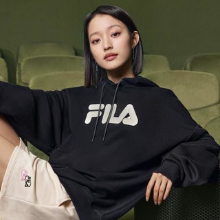 FILA 斐乐 时尚宽松休闲卫衣男女同款百搭透气长袖针织连帽上衣