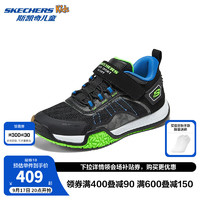 Skechers斯凯奇童鞋春秋男童校园运动鞋防滑耐磨易弯折轻便休闲鞋403968L 黑色/蓝色/柠檬色 33码