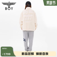 BOY ONDON冬24新品男女同款仿貂绒宽松保暖毛绒立领外套N23902