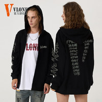 VLONE 连帽卫衣男秋季款 XM-VLK402黑色 M（尺码偏大150斤以内）