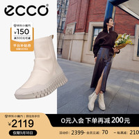 爱步（ECCO）靴子女 2024年秋季女士时尚潮流高帮休闲女靴 灵动218313 砂砾灰/石灰色21831361068 36