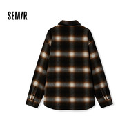 森马（Semir）毛呢外套男2024冬季加绒经典格纹夹克复古百搭 咖黄色调00353 160/80A/XS