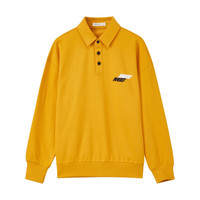 美特斯邦威（Meters Bonwe）卫衣春秋季时尚百搭印花圆领套头衫休闲运动上衣 E款【姜黄】 S
